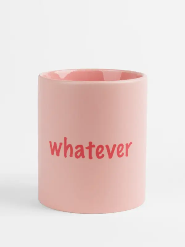 Rosa Keramiktasse – Whatever